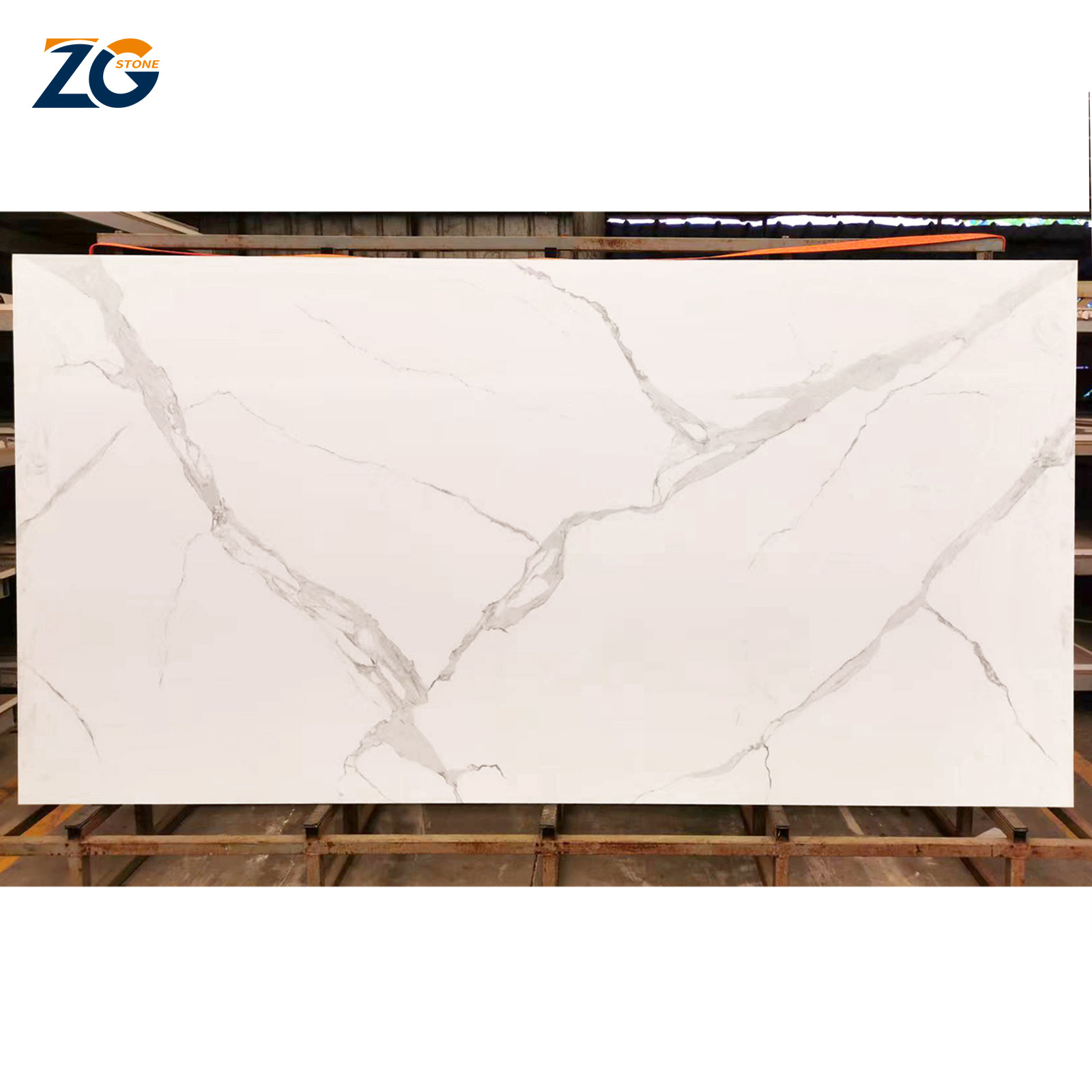 ZGSTONE Wholesale Black Calacatta White Sintered Stone Slate Countertop Luxury Matte Marble Slabs For Background Floor Slab Tile