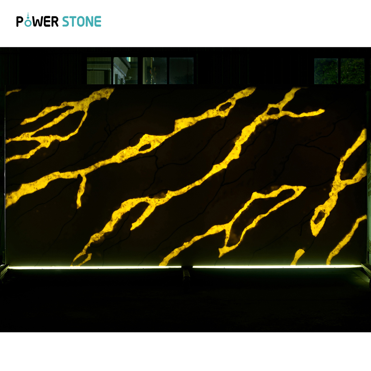 POWER STONE Translucent Backlit Artificial Onyx Stone Calacatta Series Translucent Marble Sheet For Wall Decoration GEMA5026