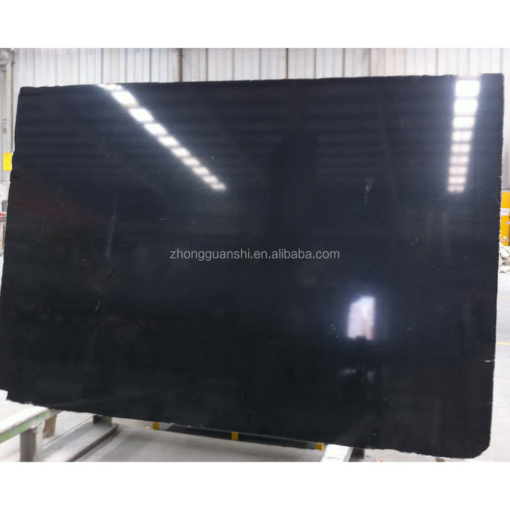 POWER STONE Wholesale  Polished Absolute Black Artificial Granite Stone Black Marble Slab Price