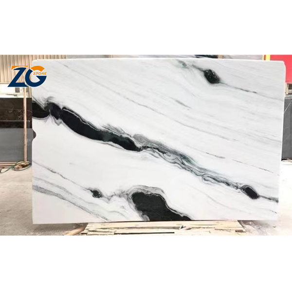 ZGSTONE Natural White Marble With Black Veins Panda White Marble Staircase Modern Indoor  White Marble For Stair Treads Design