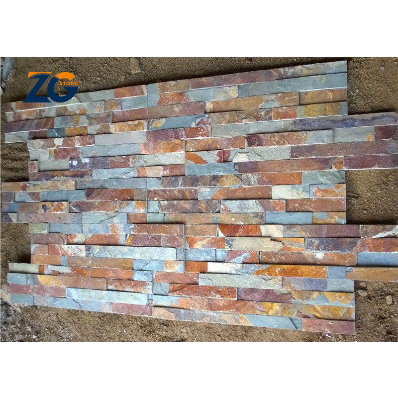 ZGSTONE Natural Stacked Culture Stone Veneer Carbon Slate Rock Panels For Exterior Walls And Fireplaces Outdoor Decorative