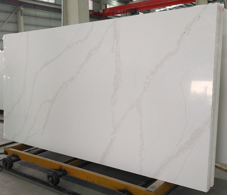 POWER STONE Carrara White Calacatta Grey Veins Vanity Quartz Countertop Kitchen Artificial Quartz Marble Granite Stone GEMA5018