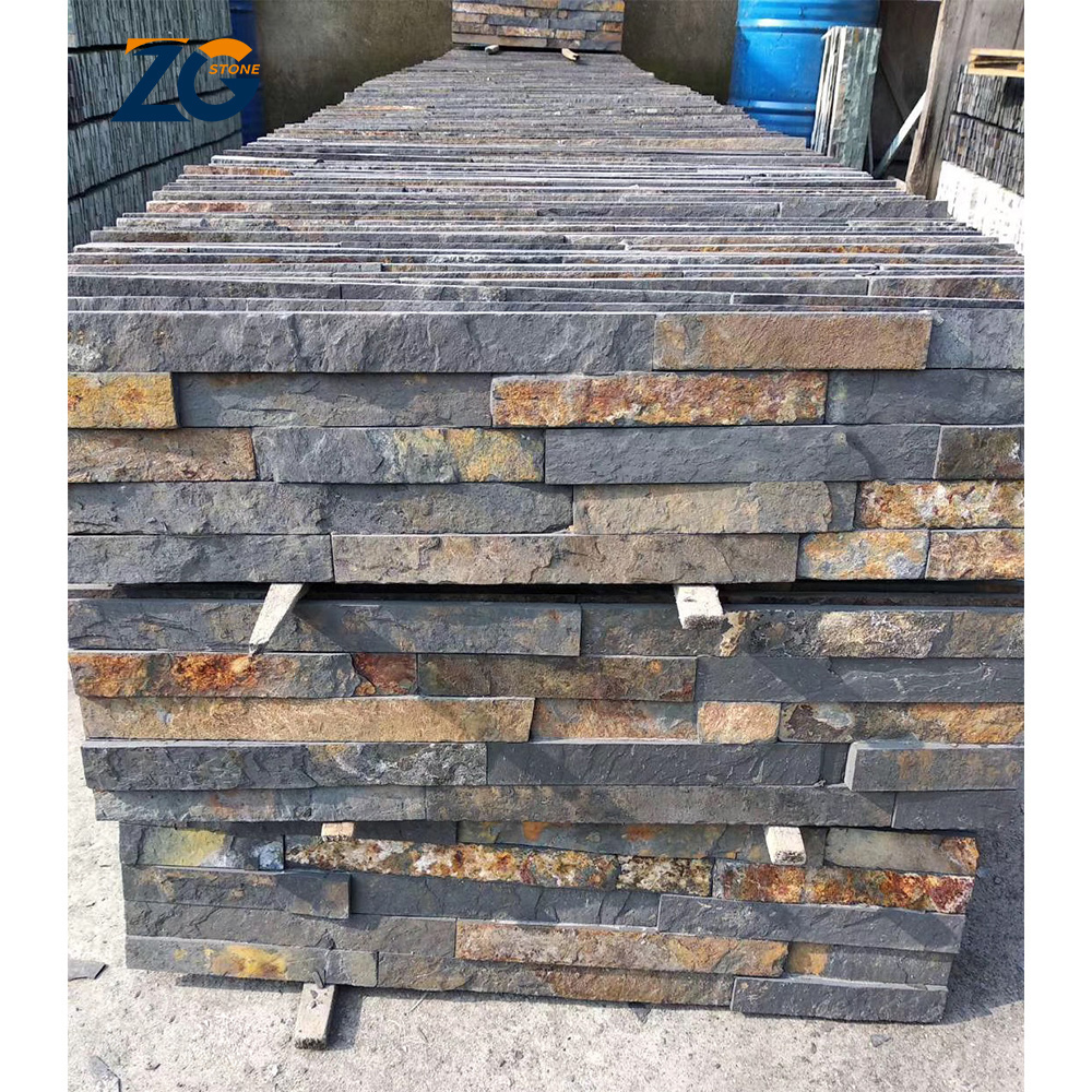 ZGSTONE Outdoor Culture Stone Wall Cladding Slate Exterior Wall Panel Natural Slate Culture Stone