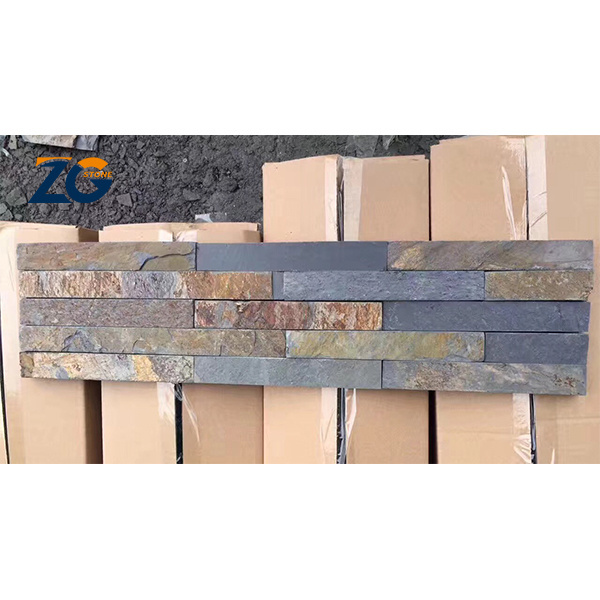 ZGSTONE Customized Factory Culture Stone Exterior Slate Stone Wall Cladding Natural Blue Quartzite Dry Stack Stone Veneer