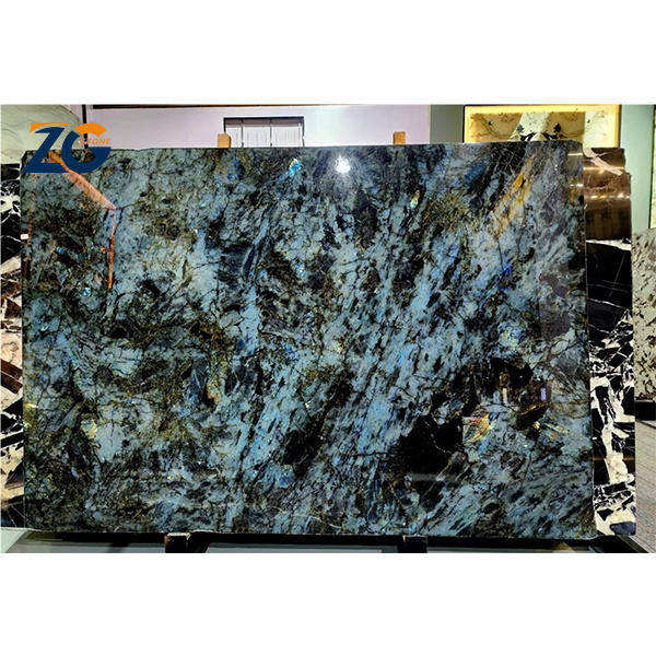 ZGSTONE Hot Selling Natural Labradorite Blue Granite Slabs Granite Slab for Luxury Dining Table Top Customized Granite Slabs