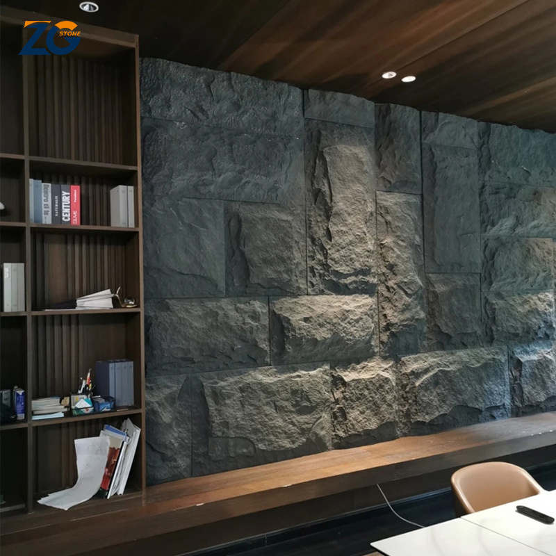 ZGSTONE Luxury PU Faux Artificial Culture Stone One Panel Wall Decorative Wall Panel Polyurethane Rock Veneer Panel