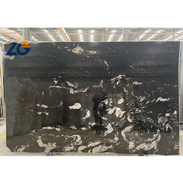 ZGSTONE Natural BPolished Universe Black Cosmic Black Granite Slab For Interior DesignCustomized Countertop Granite