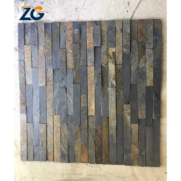 ZGSTONE Customized Factory Culture Stone Exterior Slate Stone Wall Cladding Natural Blue Quartzite Dry Stack Stone Veneer