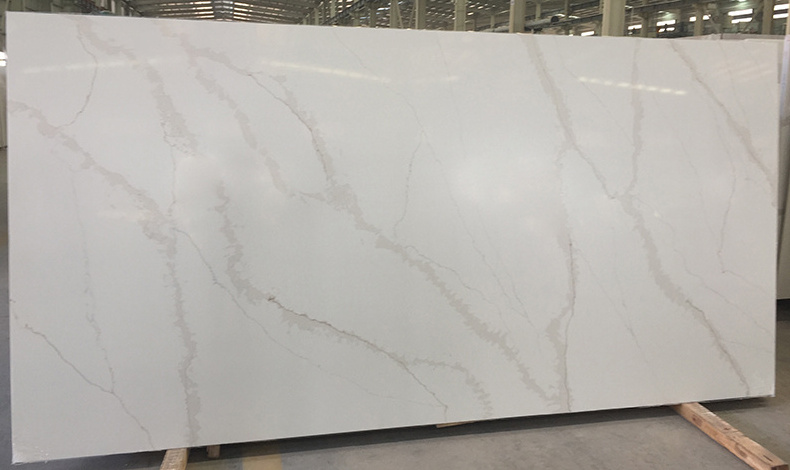 POWER STONE Carrara White Calacatta Grey Veins Vanity Quartz Countertop Kitchen Artificial Quartz Marble Granite Stone GEMA5018