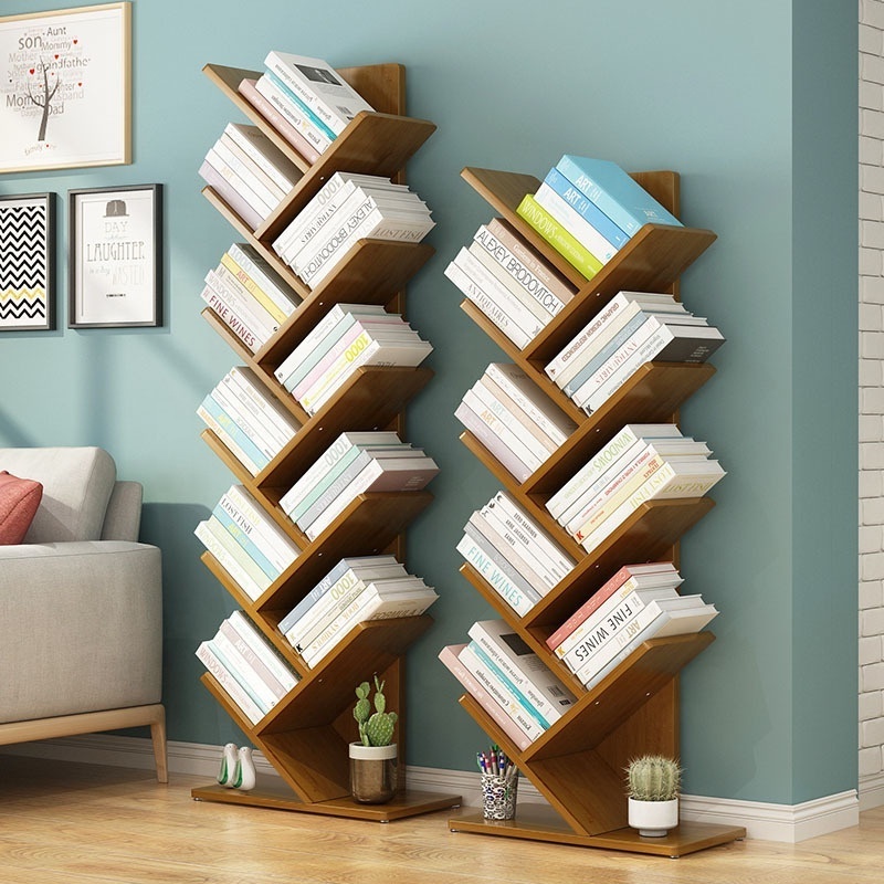 Room Bookshelf Simple Tree Bookshelf Room Floor-to-ceiling Creative Bookshelf Designs