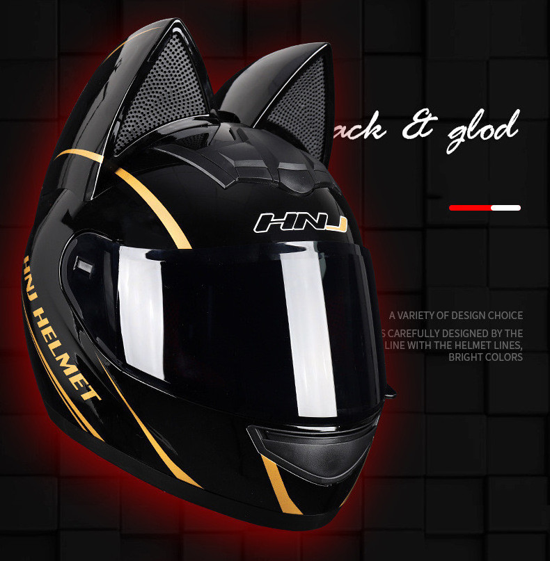 Male and female motorcycle helmets Cat ear safety crash helmets