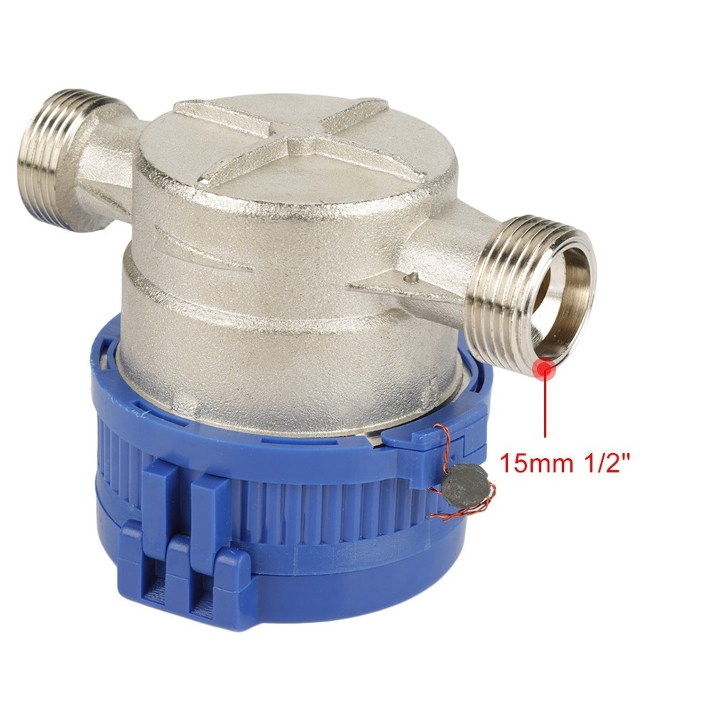 single jet water meter R80 water meter for residence body brass pulse output water meter 15mm