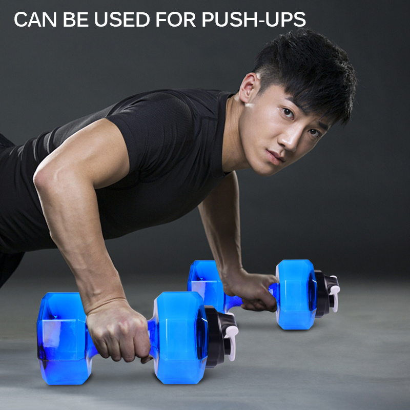 home gym equipment 5kg plastic life fitness pev wholesale water filled dumbbell water bottle price manufacturer grip dumbbell