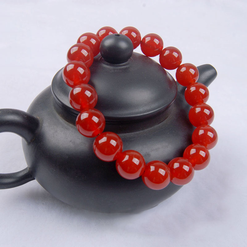 LONGJIE 6mm 8mm 10mm red agate handmade bead bracelet for Buddhist