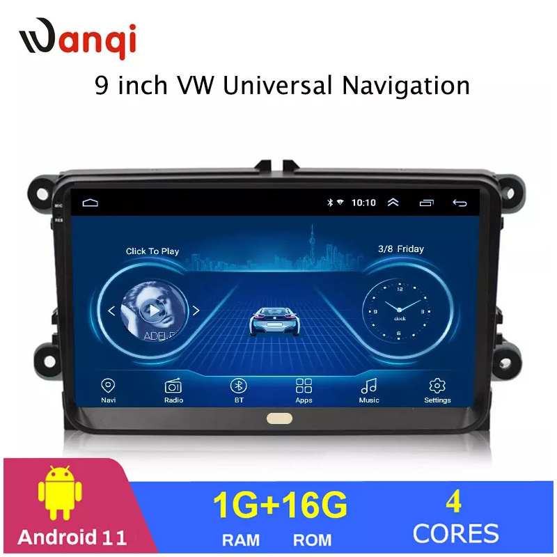 Android 13 Car Dvd Player Radio Video Stereo Gps Navigation Multimedia System for Volkswagen/skoda/seat 2-32GB 9 Inch