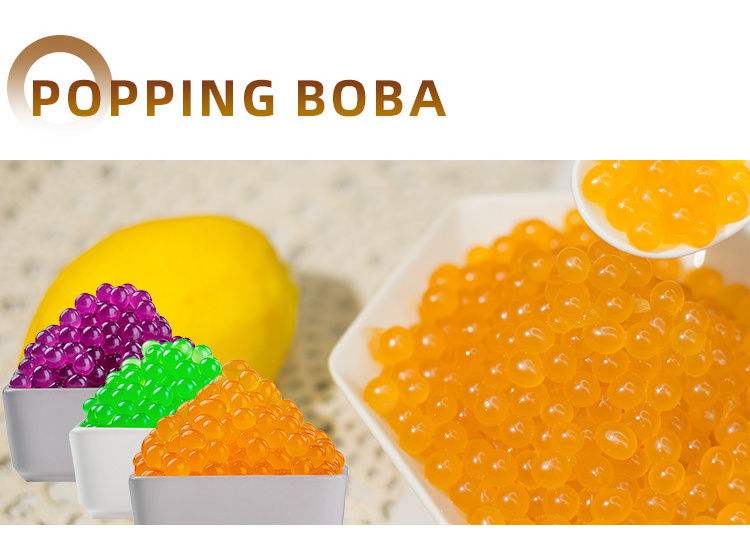 Popular Instant Popping Litchi Flavor Juice Ball Lychee Bursting Boba For Bubble Pearl Milk Tea