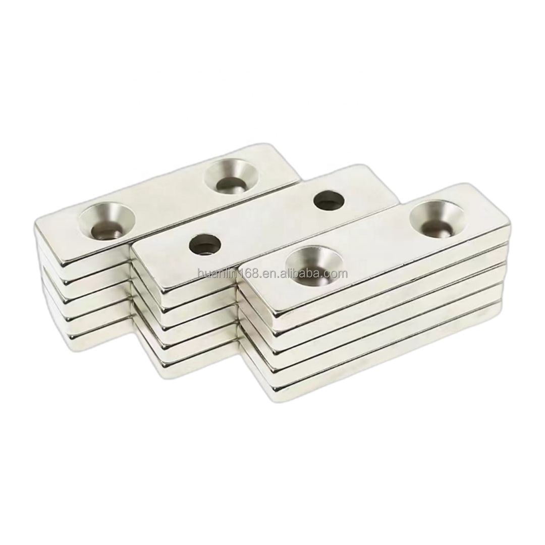 Magnetic Block Super Strong NdFeB Magnet Square Rectangular Neodymium Magnet with Countersunk Hole