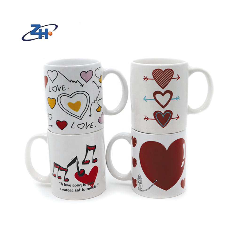 Hot Sales Valentines Day Decal Mugs Design Printable Valentines Day Gift 2023 Blank Sublimation Polymer Coffee Ceramic Good