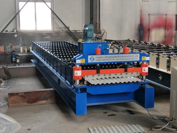 Zinc Aluminium corrugated metal glazed tiles roofing sheets making machine