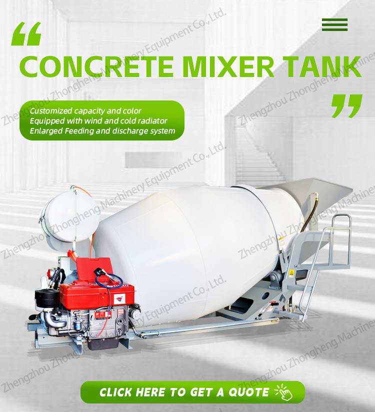 Diesel Engine Truck Mounted Cement Mixer Customized Capacity 2-12CBM Concrete Mixer Drum Concrete Mixing Tank