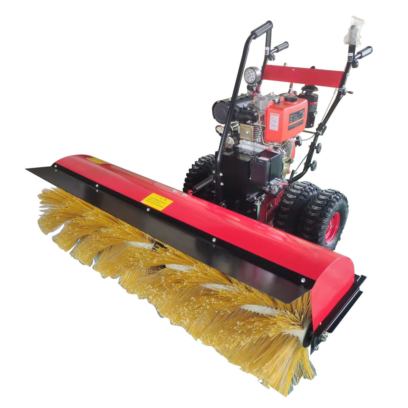 Walk Behind Gasoline 15hp Snow Plow Rolling Brush Snow Removing Sweeper Light Weight Snow Remover