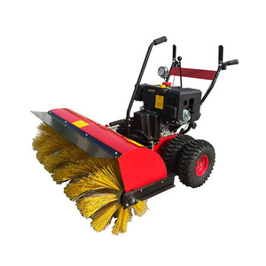 Walk Behind Gasoline 15hp Snow Plow Rolling Brush Snow Removing Sweeper Light Weight Snow Remover