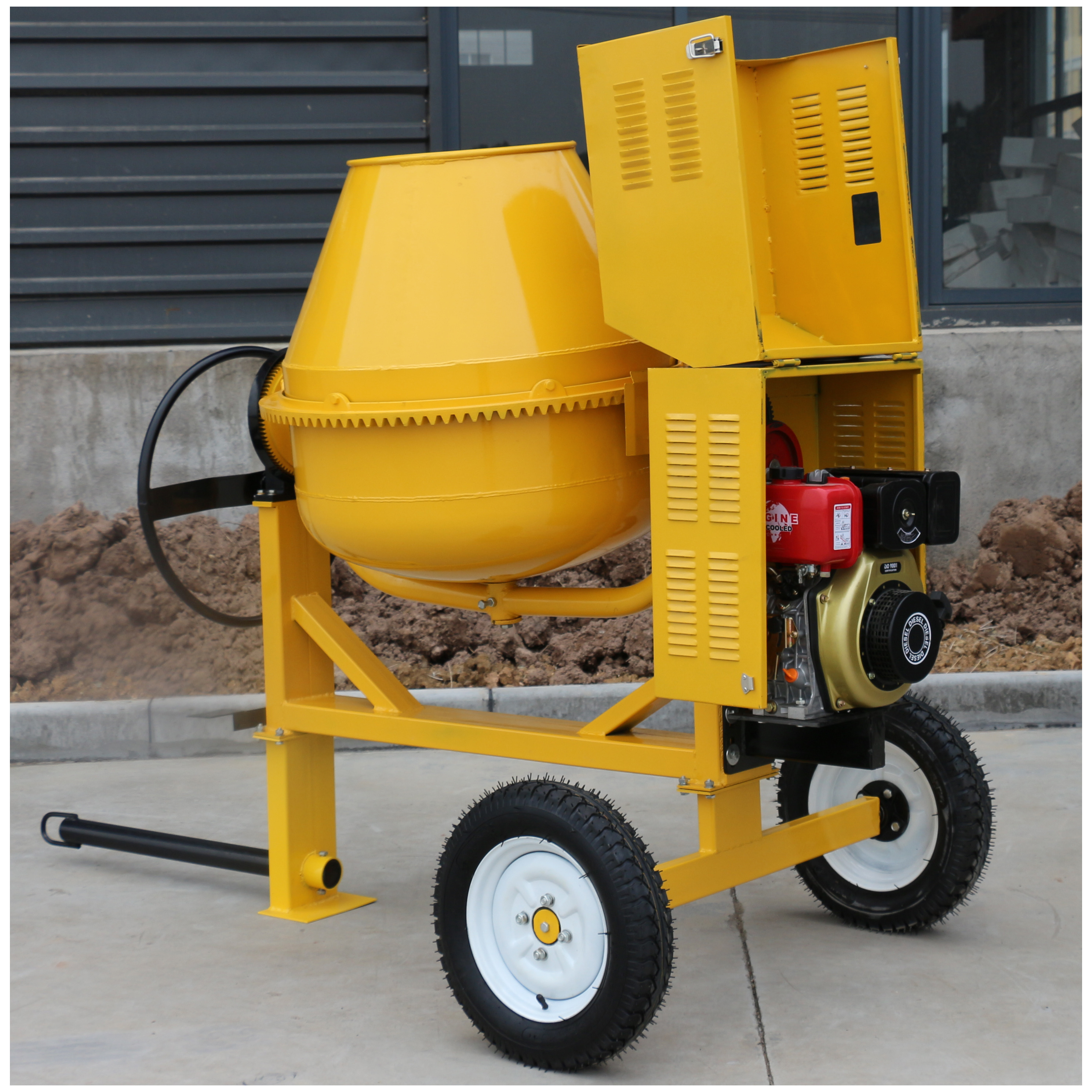 Mini Portable Concrete Mixer 5M3/H Productivity Diesel Engine Cement Motar Mixing Machine For Export