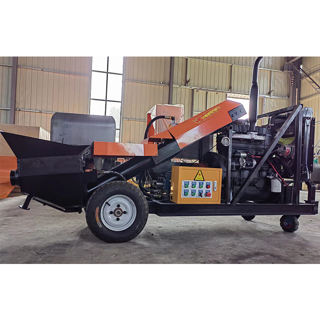 Diesel Engine 30kw Trailer Concrete Pump Max Conveying Height 30M Inclined Secondary Structure Cement Pump