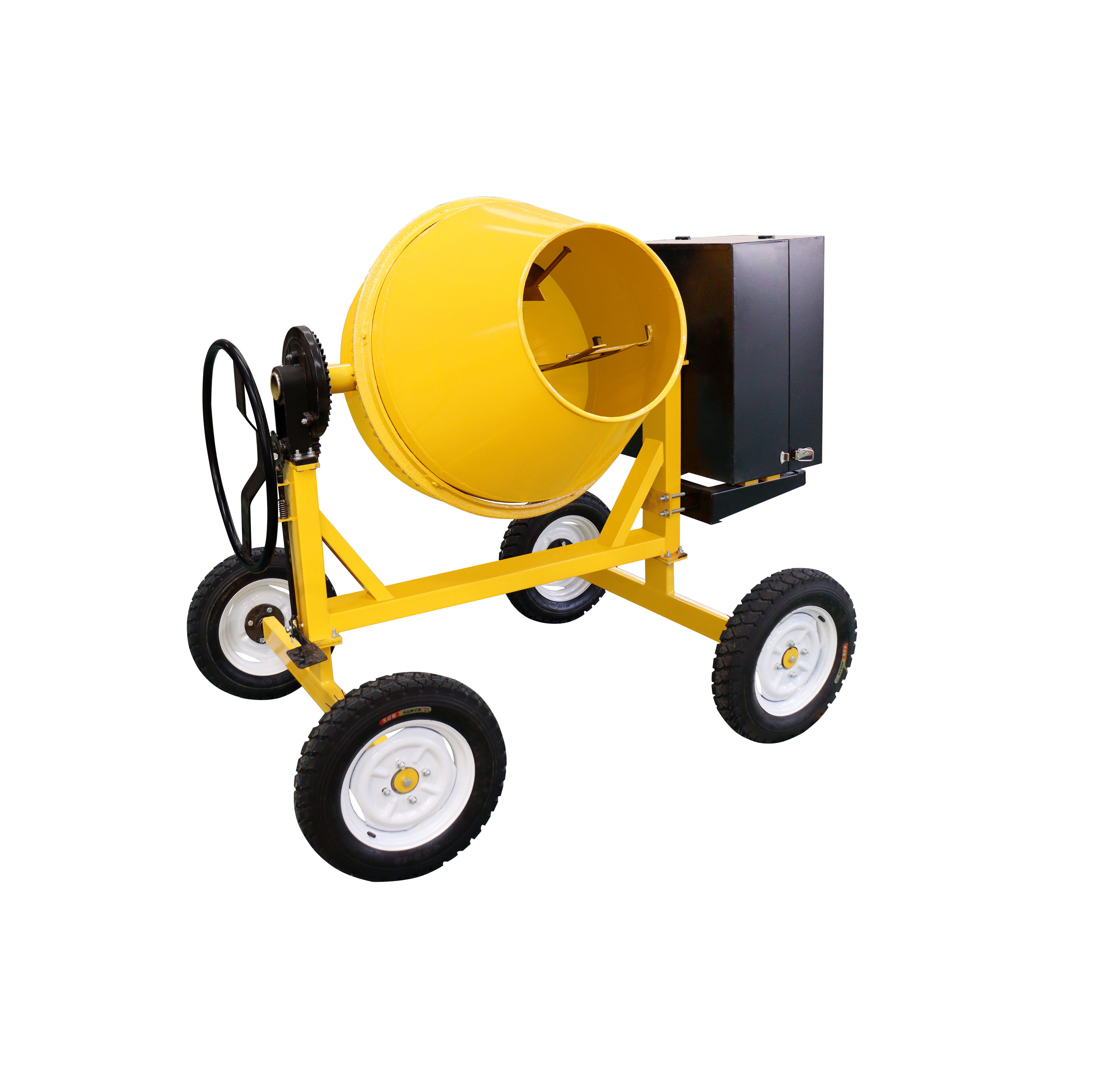 Cement Concrete Mixer 350l Mobile Diesel Gasoline Engine Self Loading Concrete Mixer