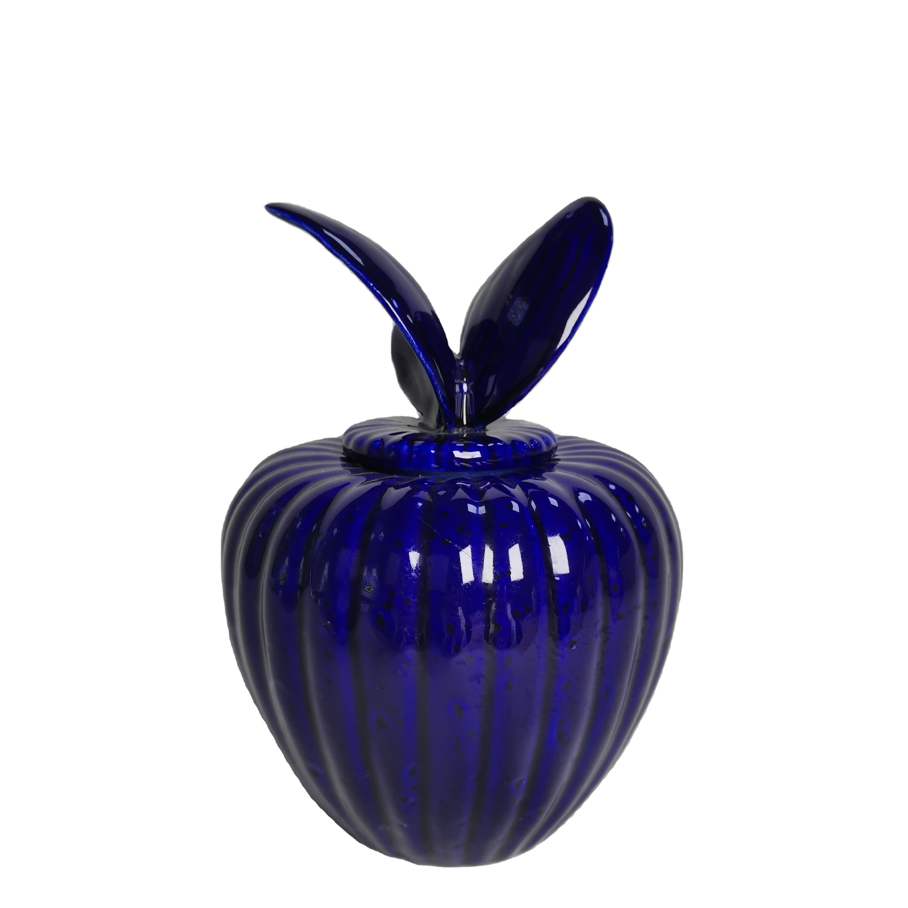 Ceramic pet urn with textured butterfly wing lid