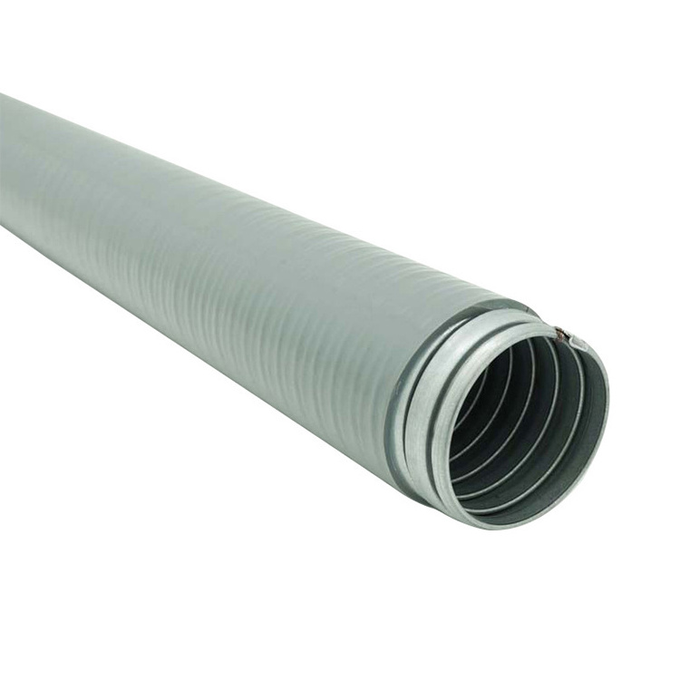 PVC jacketed metallic grey metal flexible conduit galvanized corrugated electrical conduit pipes