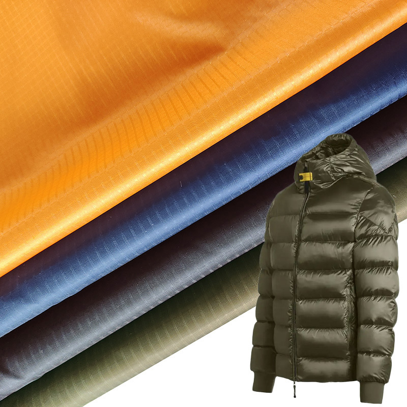 Super Light 15D Ripstop Nylon Fabric Bonded Transparent Membrane 30GSM Used For Down Jacket Puffer Vest