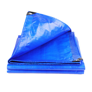 Laminated Fabric Tarpaulin Sheets HDPE Coated Double Sides Dark Blue Color Plastic Fabric 100% Waterproof Poly Tarp