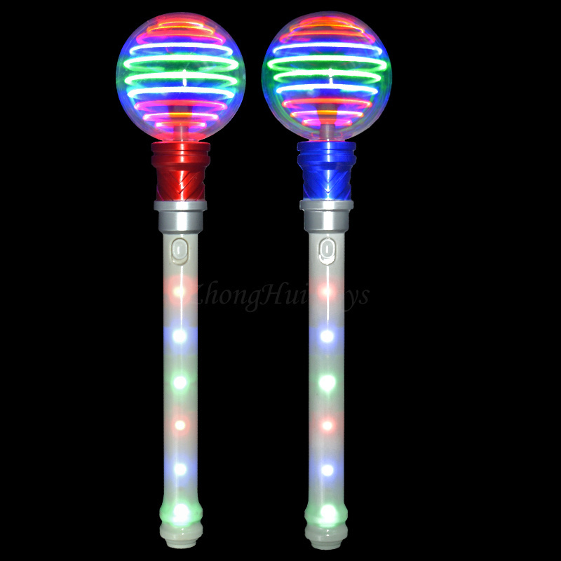 Fairy LED spinning wand red glow round spinner ball light wand 14