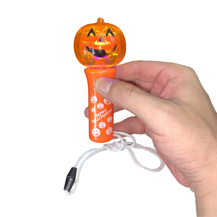 Customized Light Up Halloween Stick Flashing Kids Toy Pumpkin Pendant LED Magic Mini Skull Halloween Spinning Wand