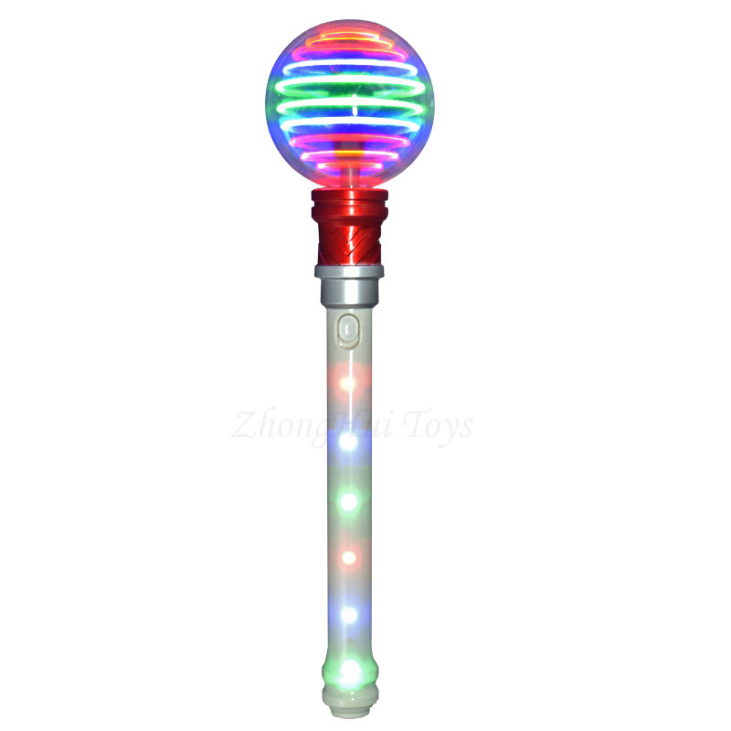 Fairy LED spinning wand red glow round spinner ball light wand 14