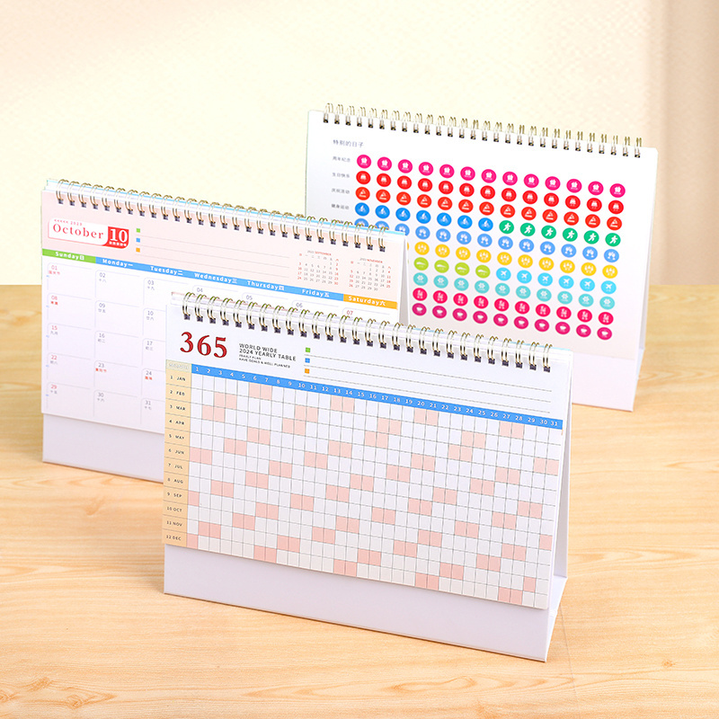 Custom Printing 365 Days Desktop Calendars Notebooks 2024 2025 Office Weekly Desk Table Calendar