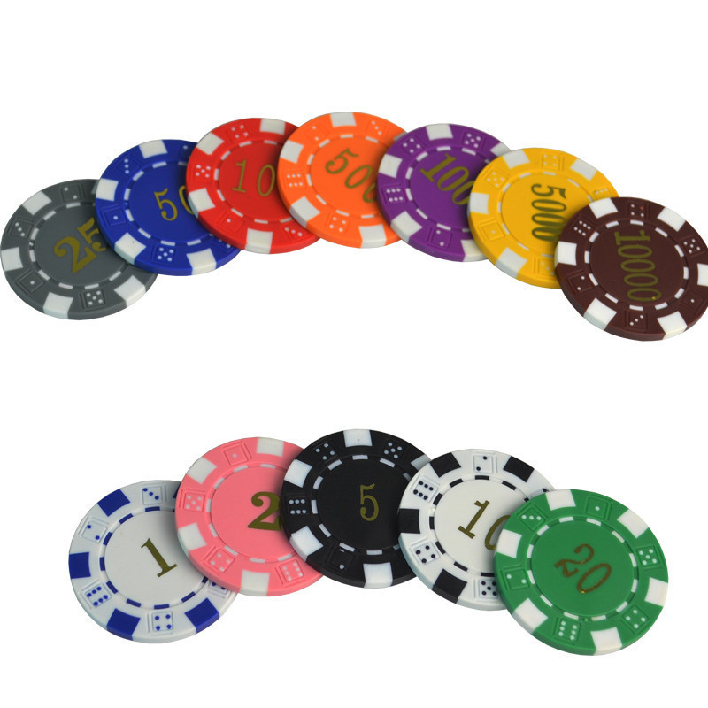 11.5g  Dice Striped Casino Poker Chips  Poker Jeton Games Fichas Casino Black Jack Pokersatr ABS Poker Chips