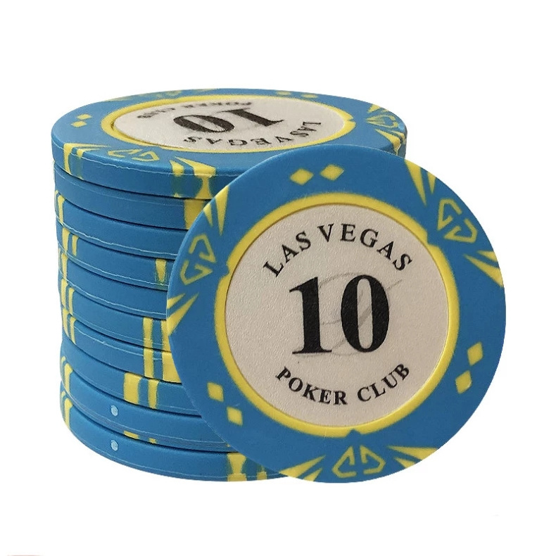 14g Casino Baccarat Crown LAS VEGAS Design Clay Poker Chips Inner Metal with Trim Sticker