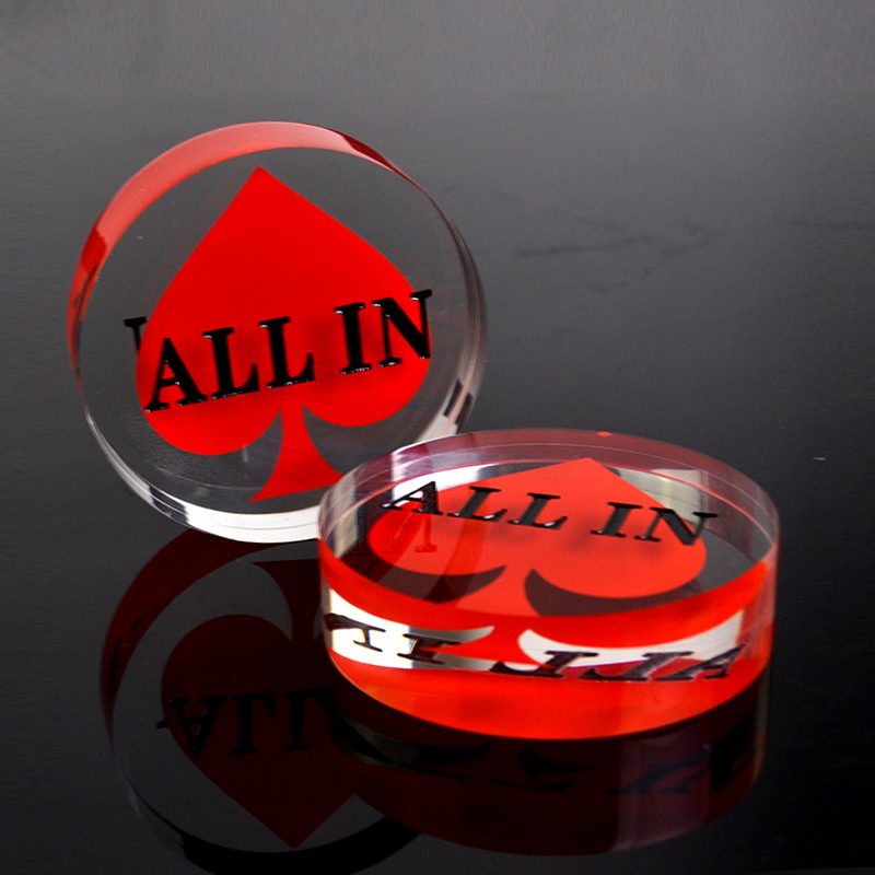 Poker gambling products casino accessories all in button Acrylic triangle all in poker chip