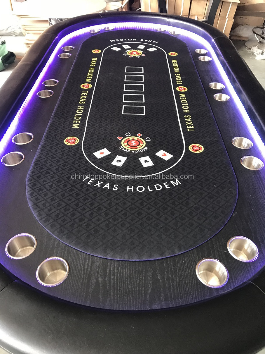 HOT sale Custom Casino Deluxe 96 Inch Poker Hot Selling Professional Led Poker Tables High Quality 10 Players Poker Table