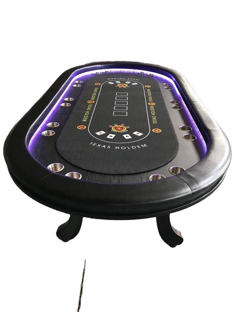 HOT sale Custom Casino Deluxe 96 Inch Poker Hot Selling Professional Led Poker Tables High Quality 10 Players Poker Table