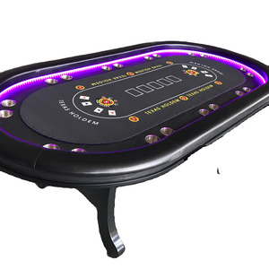 HOT sale Custom Casino Deluxe 96 Inch Poker Hot Selling Professional Led Poker Tables High Quality 10 Players Poker Table