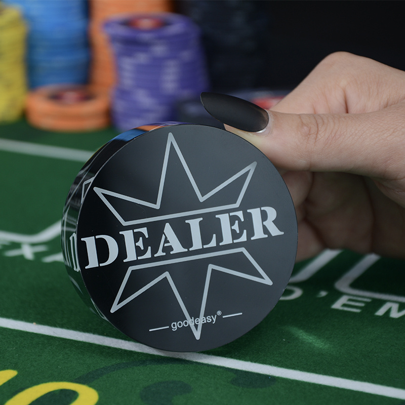 Factory supply poker button dealer  all in Black and  double-sided casino accessories gambling supplies