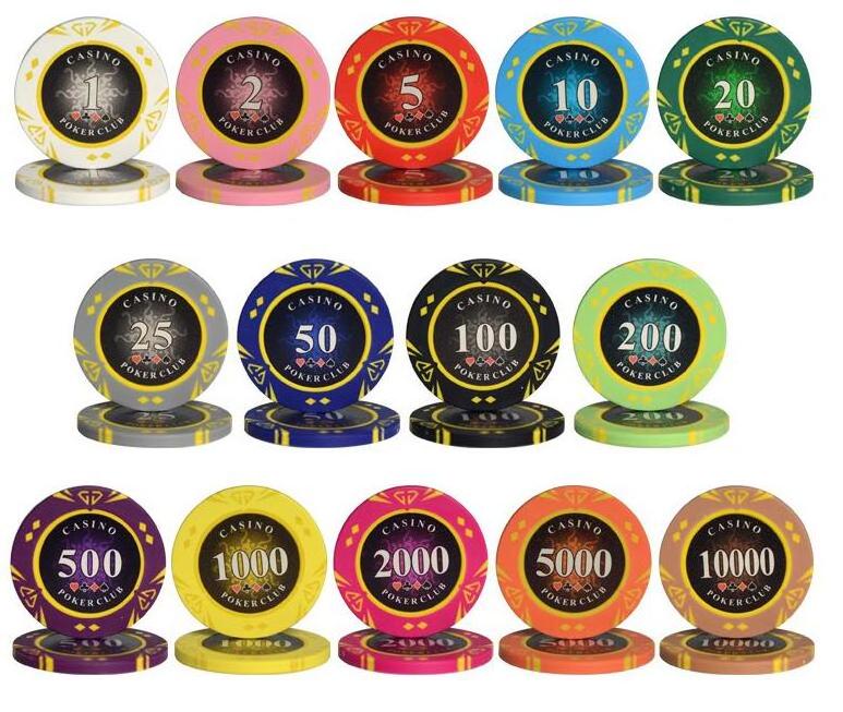 Custom 14g Crown Monte Carlo Las Vegas Dollar Pattern High Quality Clay Poker Chips