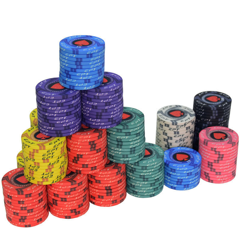 EPT Ceramic Texas Poker Chips Professional Casino Poker Chips for wholesales