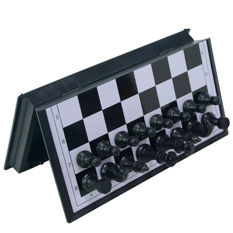 Folding Magnetic Plastic Chessboard Board Game Portable Kid Toy International Chess Folding Portable chess  Game