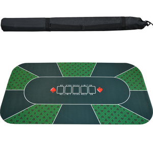 180*90cm Suede Rubber Texas Hold'em Casino Poker Tablecloth Green Board Game Mat with Flower Pattern High Quality