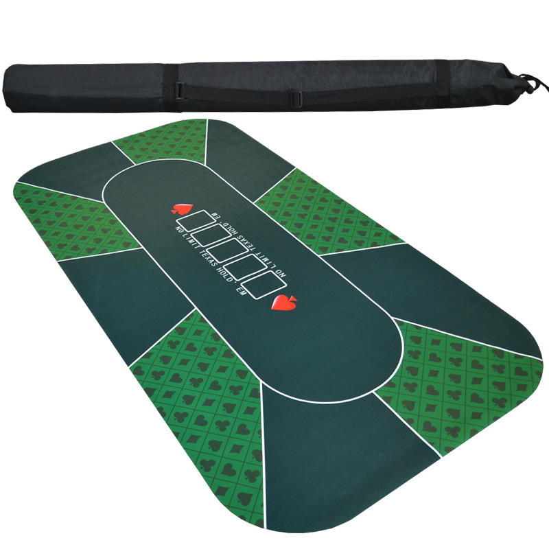 180*90cm Suede Rubber Texas Hold'em Casino Poker Tablecloth Green Board Game Mat with Flower Pattern High Quality