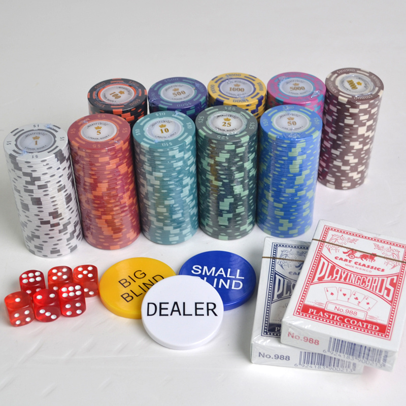 dollar design custom various colors with aluminum suitcase casino 300 500 1000 pcs clay poker chips set